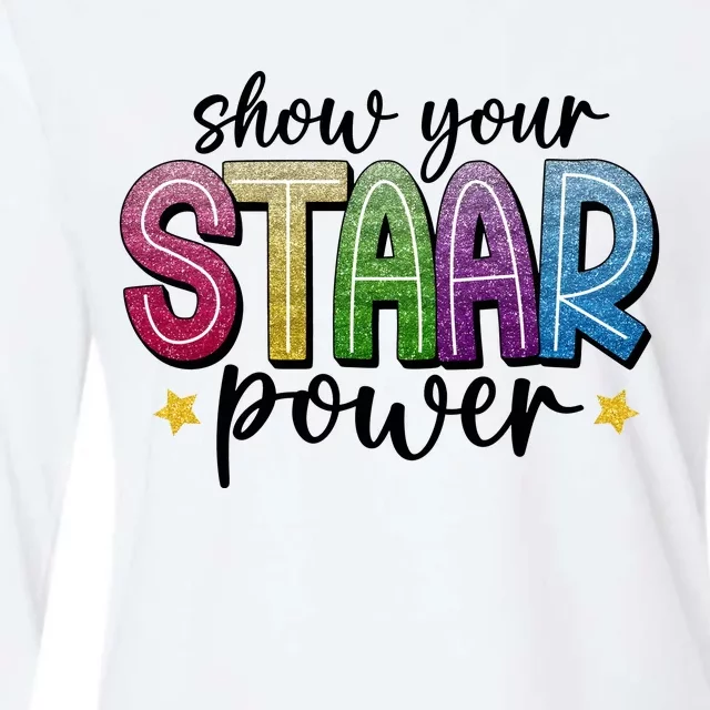 Show Your Staar Power Test Day Womens Cotton Relaxed Long Sleeve T-Shirt