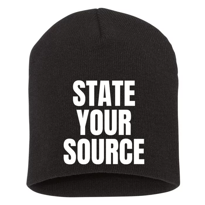 State Your Source Short Acrylic Beanie