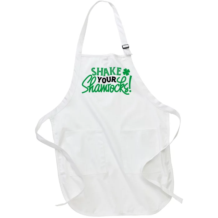 Shake Your Shamrocks Funny St Patricks Day Full-Length Apron With Pocket