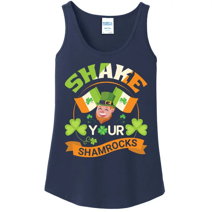 Shake Your Shamrocks Funny Leprechaun St Patricks Day Ladies Essential Tank