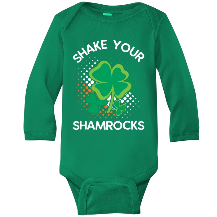 Shake Your Shamrocks Funny St Patricks Day Baby Long Sleeve Bodysuit