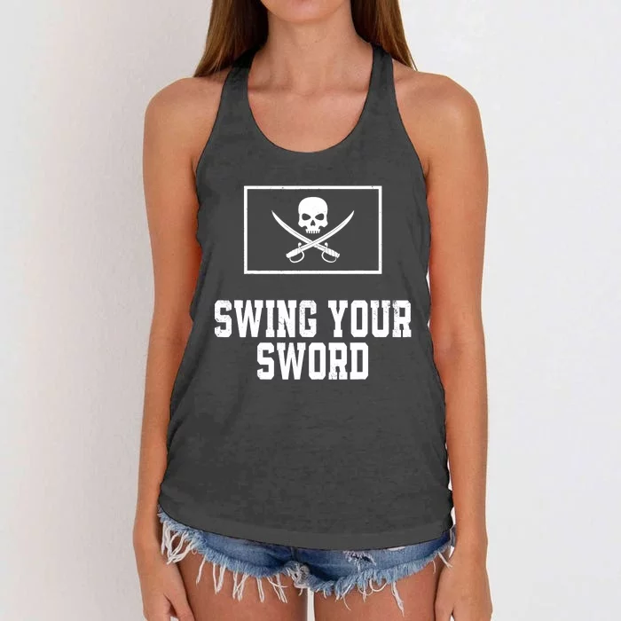 Swing Your Sword Vintage Women's Knotted Racerback Tank