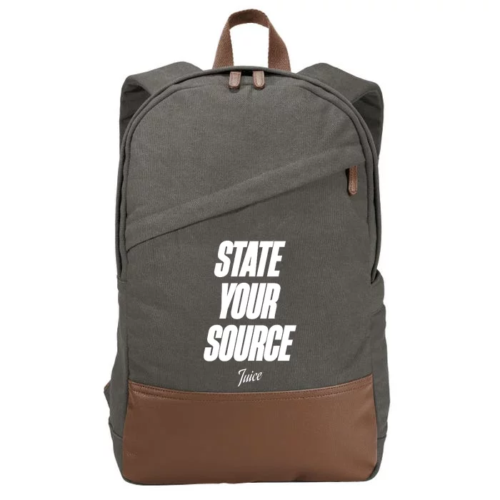 State Your Source Cotton Canvas Backpack