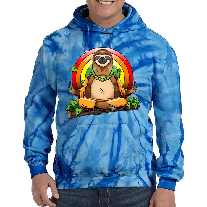 Sloth Yoga Super Cute Animal Yogi Meditating Magical Spirit Gift Tie Dye Hoodie