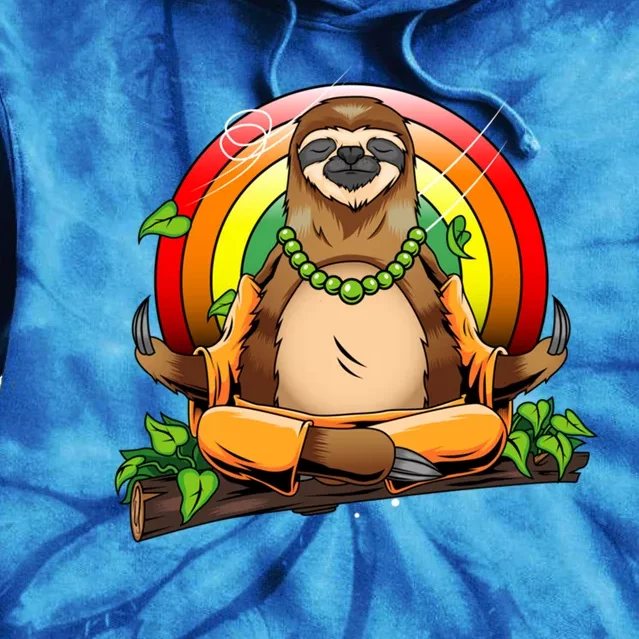 Sloth Yoga Super Cute Animal Yogi Meditating Magical Spirit Gift Tie Dye Hoodie