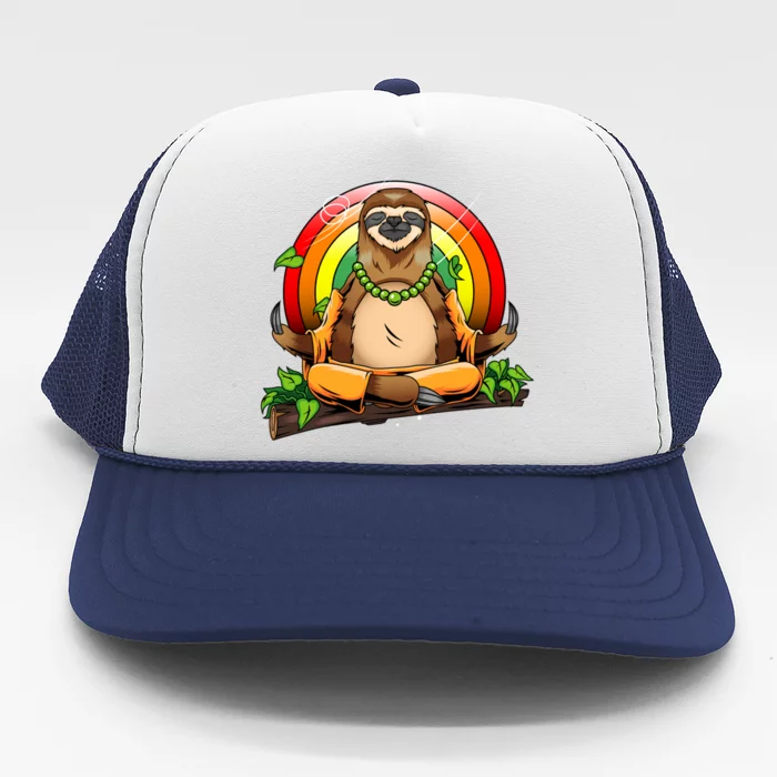 Sloth Yoga Super Cute Animal Yogi Meditating Magical Spirit Gift Trucker Hat