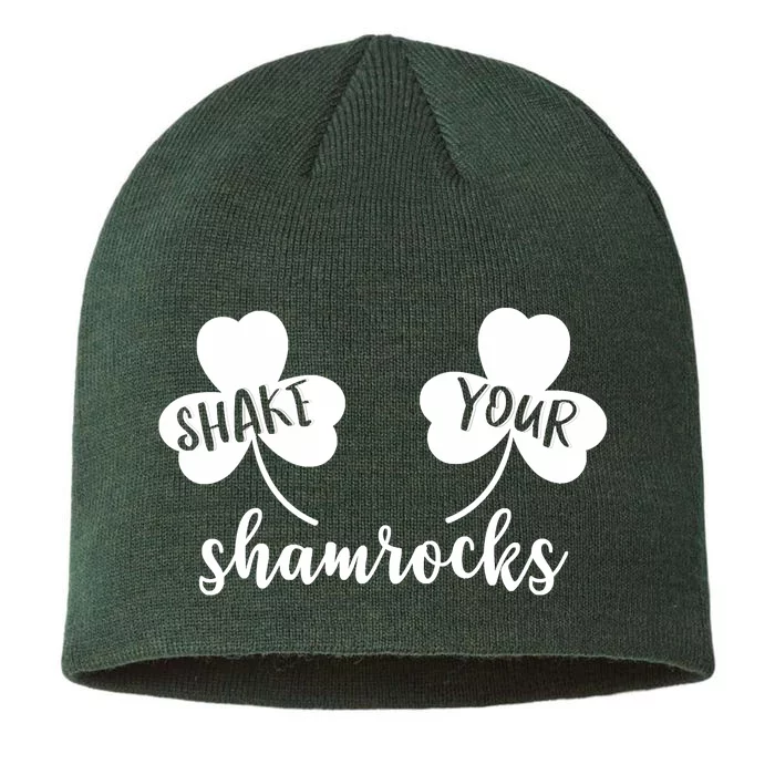 Shake Your Shamrocks Funny Saint Patrick's Day 8 1/2in Sustainable Knit Beanie