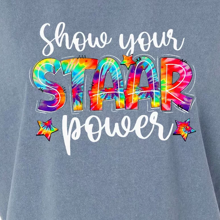 Show Your Staar Power Tie Dye Teacher Testing Exam Test Day Garment-Dyed Women's Muscle Tee