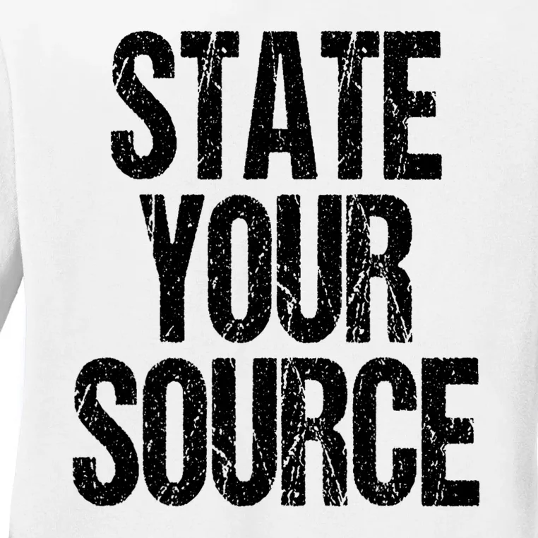 State Your Source Ladies Long Sleeve Shirt