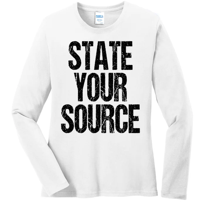 State Your Source Ladies Long Sleeve Shirt