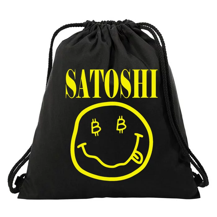 Satoshi Yellow Smile Face Drawstring Bag