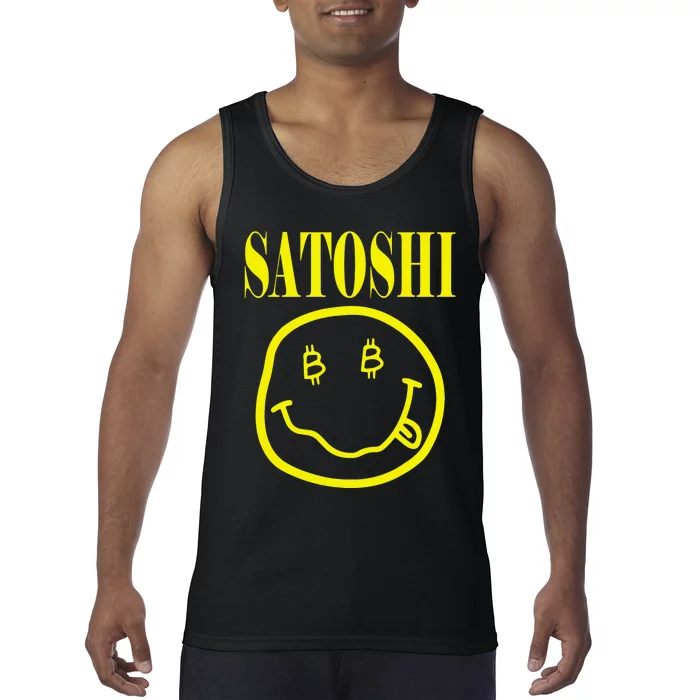 Satoshi Yellow Smile Face Tank Top