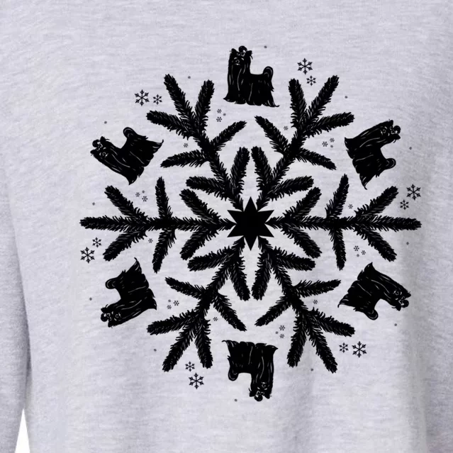 Snowflake Yorkshire Terrier Christmas Meaningful Gift Cropped Pullover Crew