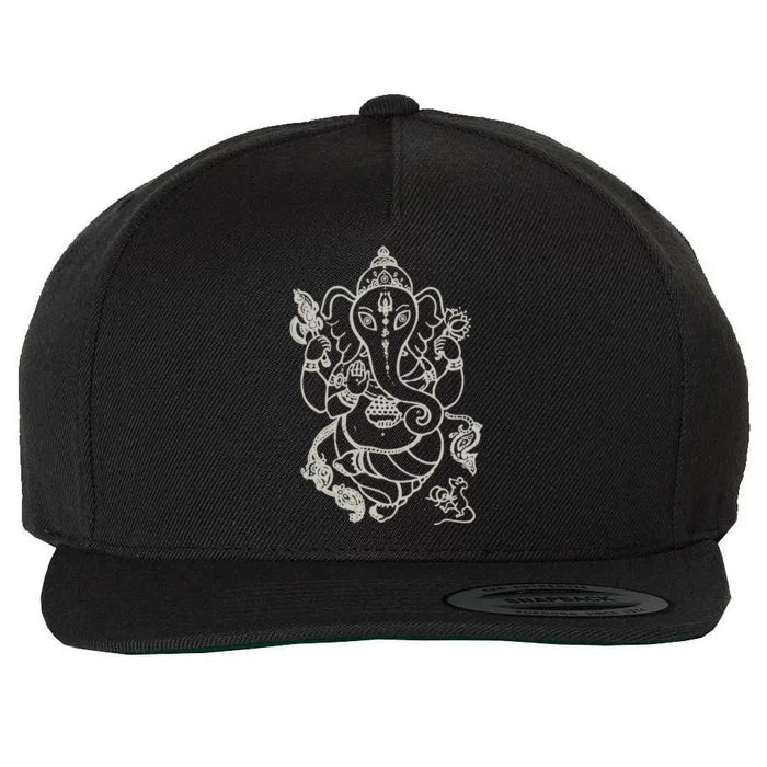 Sak Yant Thai Tattoo Ganesh Elephant God Thailand Gift Wool Snapback Cap