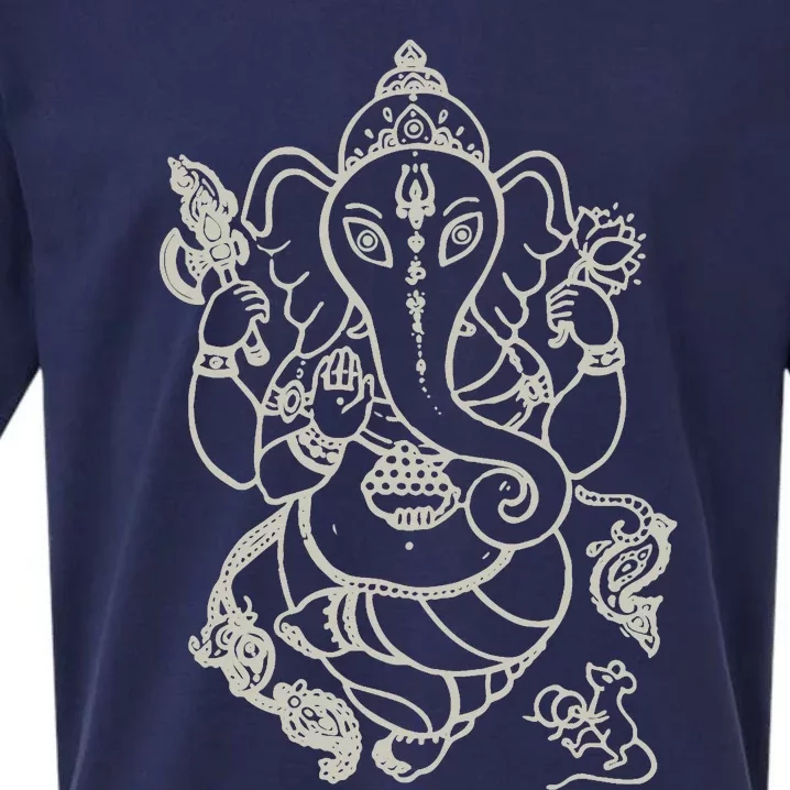 Sak Yant Thai Tattoo Ganesh Elephant God Thailand Gift Sueded Cloud Jersey T-Shirt