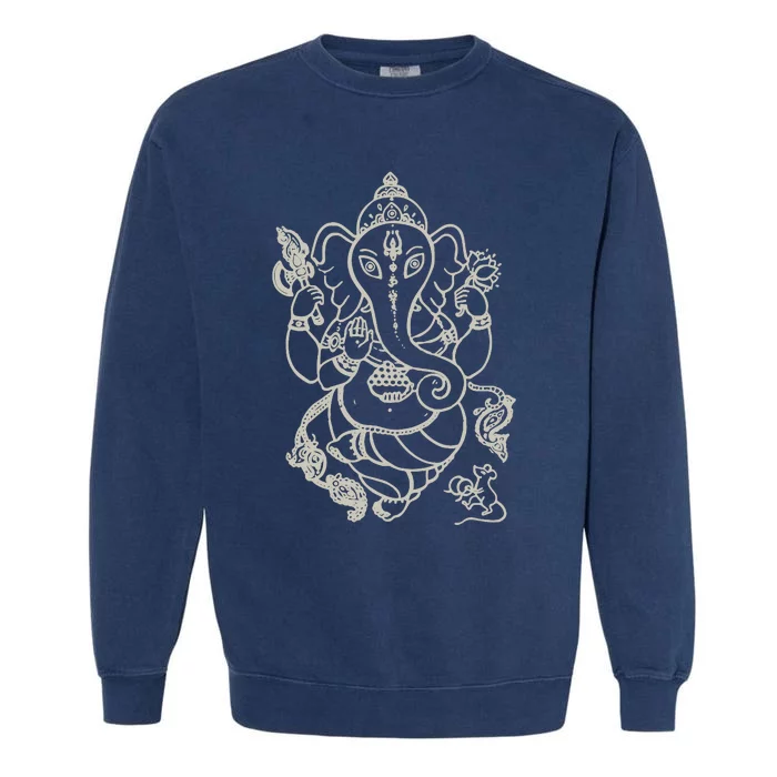 Sak Yant Thai Tattoo Ganesh Elephant God Thailand Gift Garment-Dyed Sweatshirt