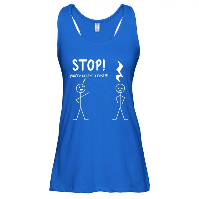 Stop You're Under A Rest Funny Music Musician Stick Cool Gift Ladies Essential Flowy Tank