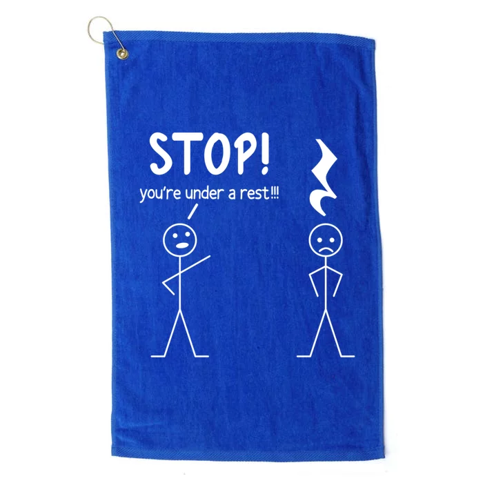 Stop You're Under A Rest Funny Music Musician Stick Cool Gift Platinum Collection Golf Towel