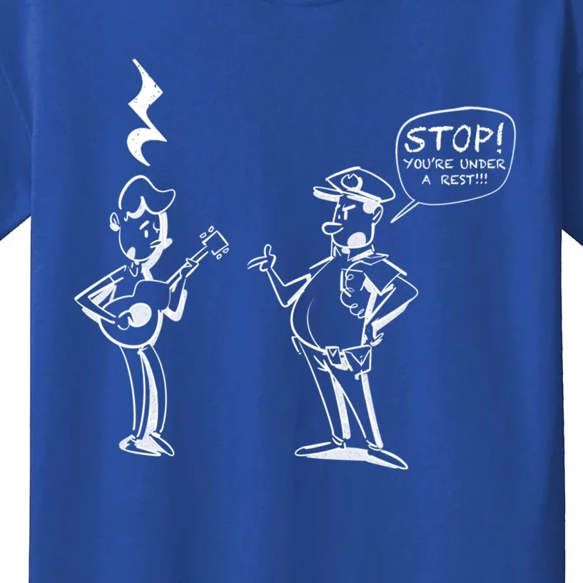 Stop! You're Under A Rest!!! Funny Music Theory Police Joke Gift Kids T-Shirt