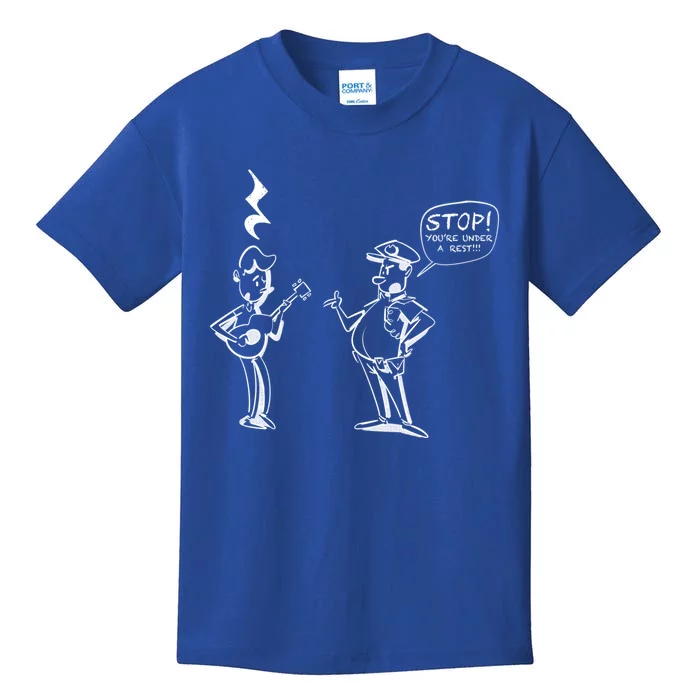 Stop! You're Under A Rest!!! Funny Music Theory Police Joke Gift Kids T-Shirt