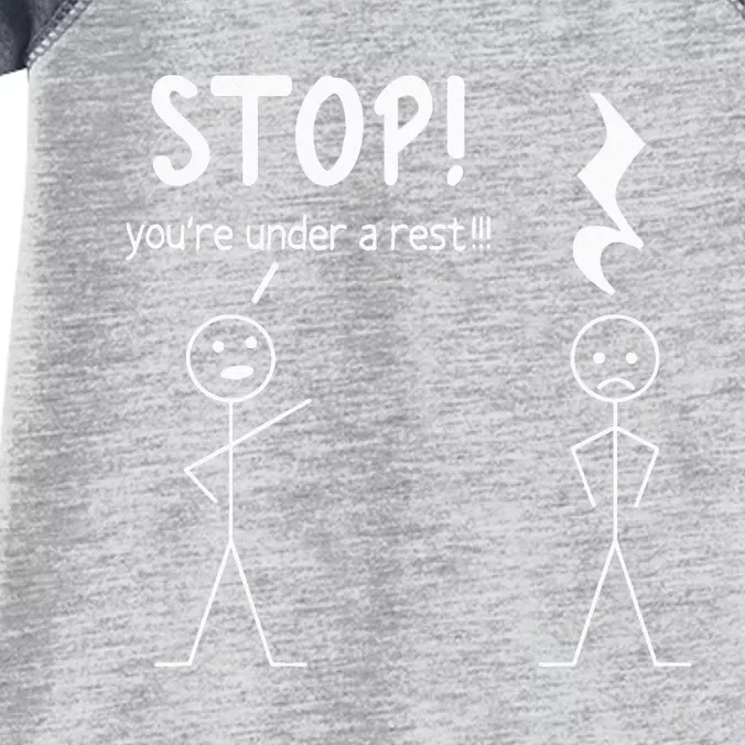 Stop You're Under A Rest Funny Music Musician Stick Man Infant Baby Jersey Bodysuit