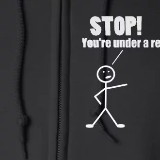 Stop YouRe Under A Rest Funny Musician Musical Novelty Full Zip Hoodie