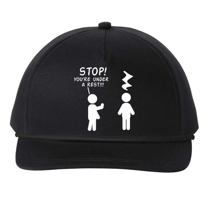 Stop You're Under A Rest Funny Music Band Gift Snapback Five-Panel Rope Hat