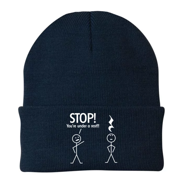 Stop You're Under A Rest Funny Knit Cap Winter Beanie