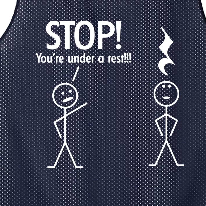 Stop You're Under A Rest Funny Mesh Reversible Basketball Jersey Tank