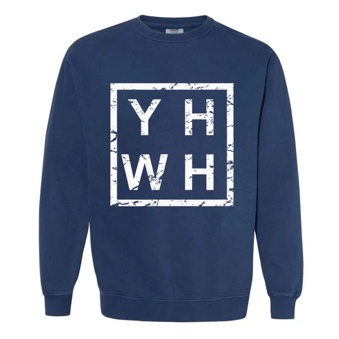 Stylish Yhwh Yahweh Garment-Dyed Sweatshirt