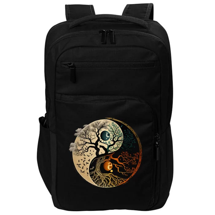 Spiritual Yin Yang Buddhist Tree Of Life Impact Tech Backpack