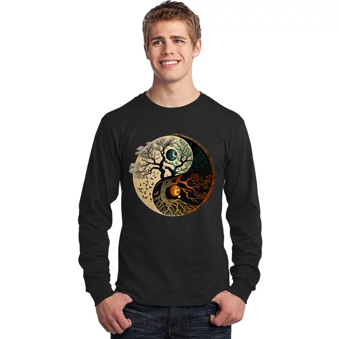 Spiritual Yin Yang Buddhist Tree Of Life Tall Long Sleeve T-Shirt