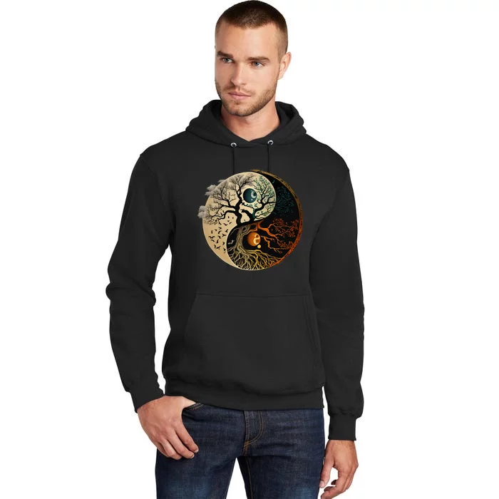 Spiritual Yin Yang Buddhist Tree Of Life Tall Hoodie