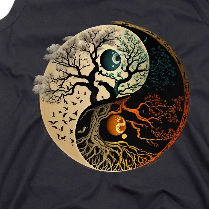 Spiritual Yin Yang Buddhist Tree Of Life Tank Top