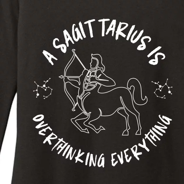 Sagittarius Zodiac: A Sagittarius Is Overthinking Everything Funny Gift Womens CVC Long Sleeve Shirt