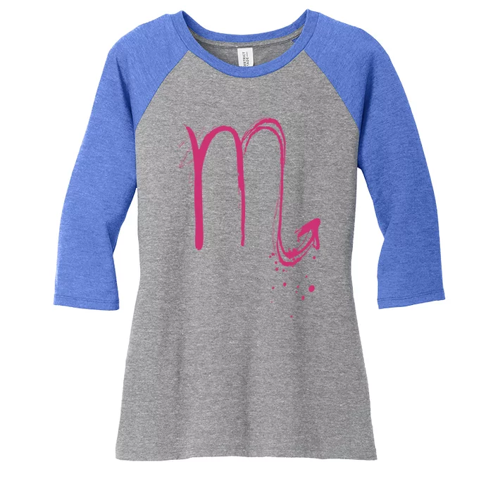 Scorpio Zodiac Astrology Symbol Meaningful Gift Women's Tri-Blend 3/4-Sleeve Raglan Shirt