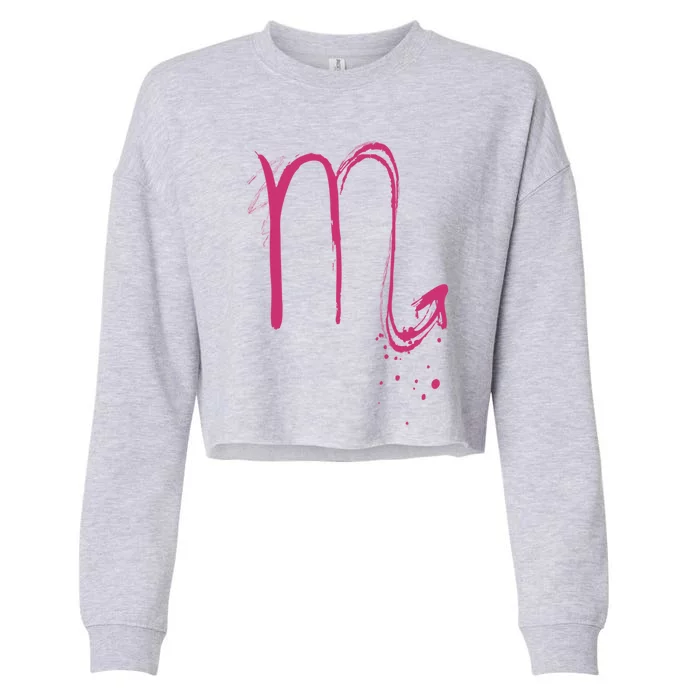 Scorpio Zodiac Astrology Symbol Meaningful Gift Cropped Pullover Crew