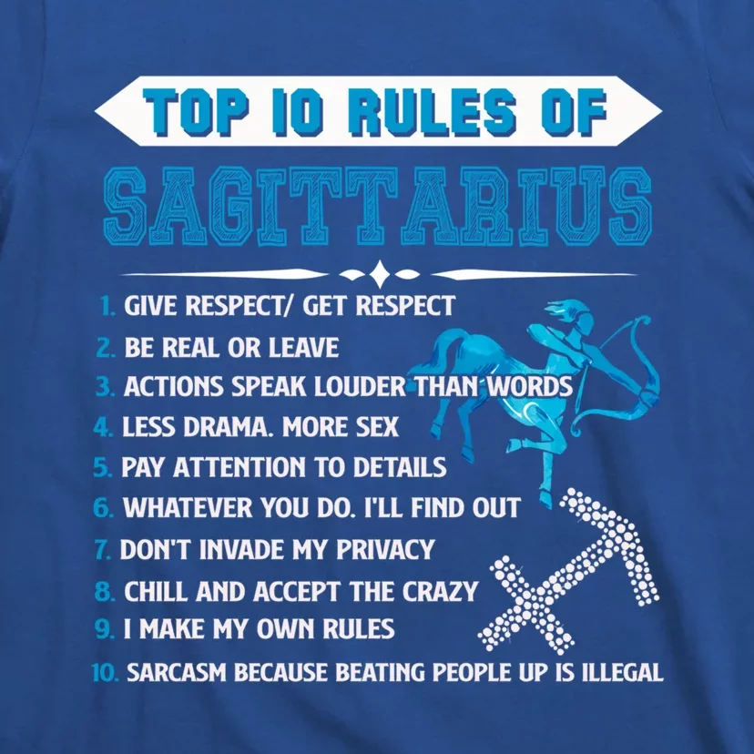 Sagittarius Zodiac Birthday Top 10 Rules Of Sagittarius Great Gift T-Shirt