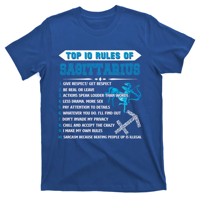 Sagittarius Zodiac Birthday Top 10 Rules Of Sagittarius Great Gift T-Shirt