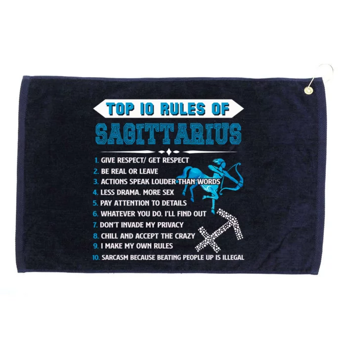 Sagittarius Zodiac Birthday Top 10 Rules Of Sagittarius Great Gift Grommeted Golf Towel