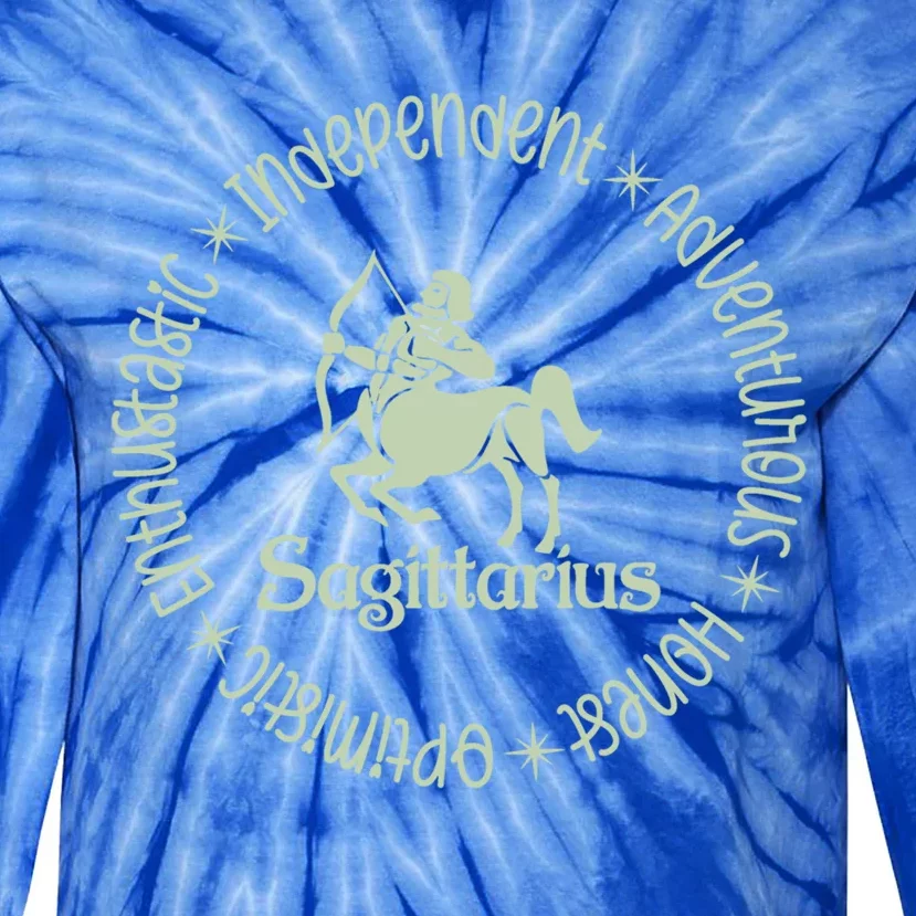 Sagittarius Zodiac Birthday Traits Astrology Horoscope Gift Tie-Dye Long Sleeve Shirt