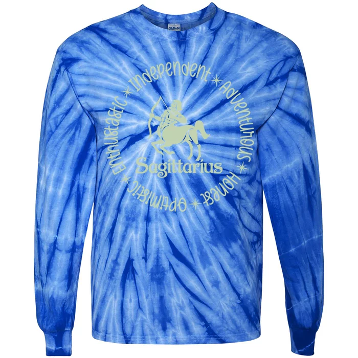 Sagittarius Zodiac Birthday Traits Astrology Horoscope Gift Tie-Dye Long Sleeve Shirt