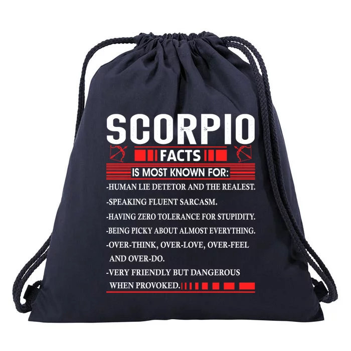 Scorpio Zodiac Birthday Scorpio Facts Gift Funny Gift Drawstring Bag