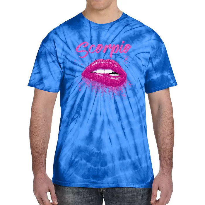 Scorpio Zodiac Birthday Pink Lips Cool Gift For Black Tie-Dye T-Shirt