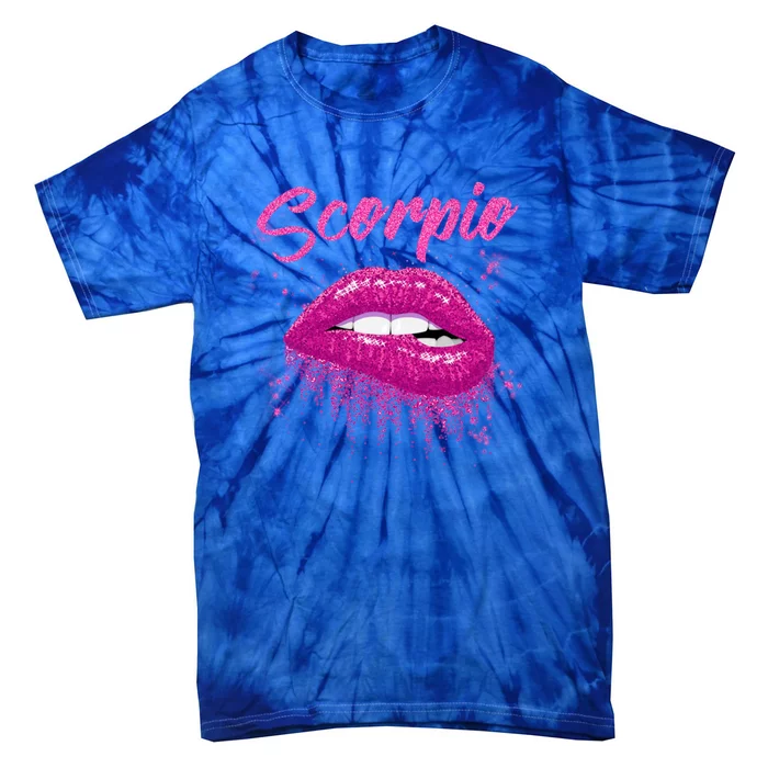 Scorpio Zodiac Birthday Pink Lips Cool Gift For Black Tie-Dye T-Shirt