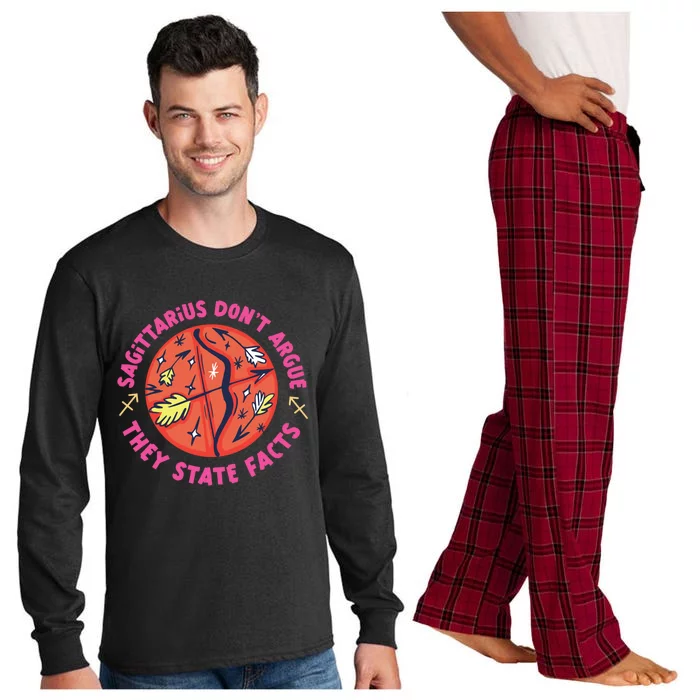 Sagittarius Zodiac: Dont Argue They State Facts Gift Long Sleeve Pajama Set