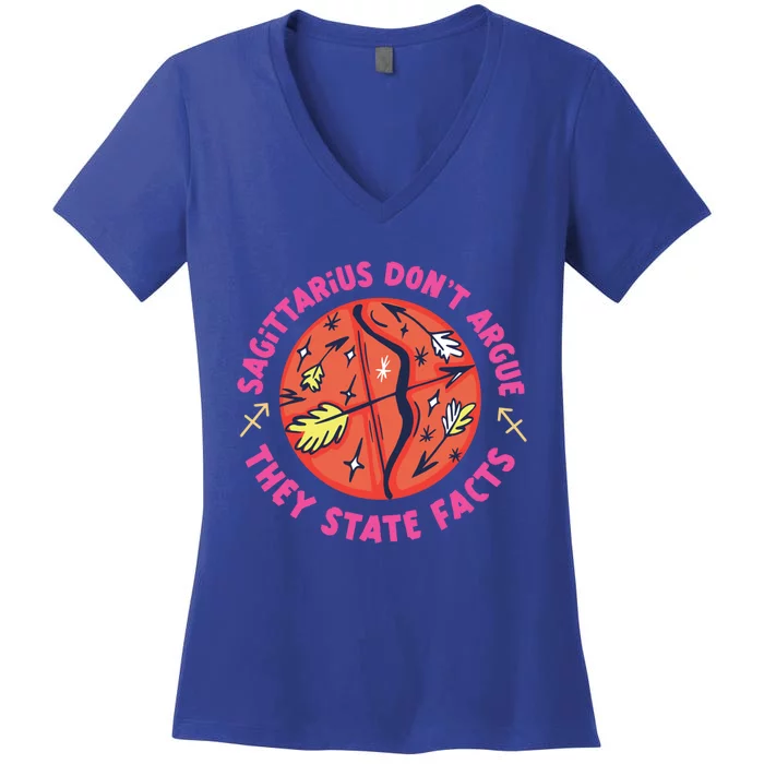 Sagittarius Zodiac: Dont Argue They State Facts Gift Women's V-Neck T-Shirt