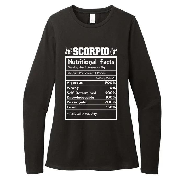 Scorpio Zodiac Funny Nutritional Facts Astrology Gift Womens CVC Long Sleeve Shirt