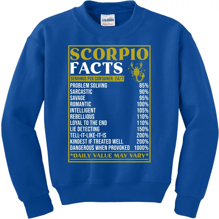 Scorpio Zodiac Facts Design Zodiac Facts Funny Scorpio Gift Kids Sweatshirt