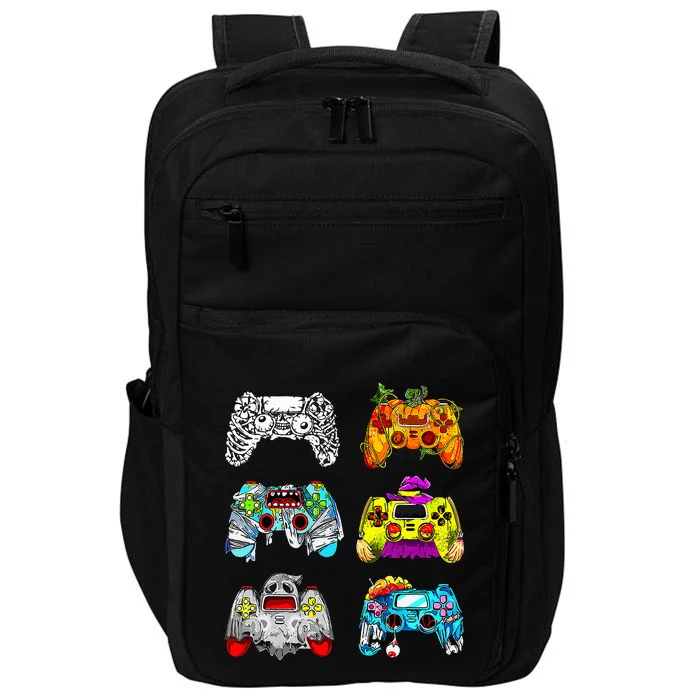 Skeleton Zombie Gaming Controllers Halloween Gamer Impact Tech Backpack